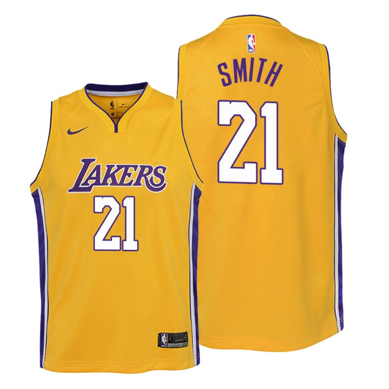 Youth Los Angeles Lakers J.R. Smith #21 NBA Icon Edition Gold Basketball Jersey AFK1183GR